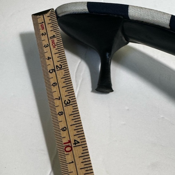 Moschino Vintage Y2K Poppy Floral Striped Kitten Heel Mules Slides Sandals Shoe - Picture 12 of 16